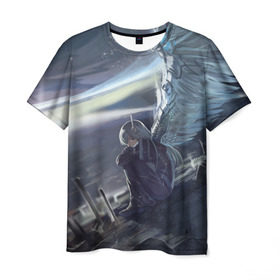 Мужская футболка 3D с принтом Wingless в Курске, 100% полиэфир | прямой крой, круглый вырез горловины, длина до линии бедер | anime | girl | wings | девушка | крылья