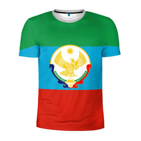 Мужская футболка 3D спортивная с принтом Дагестан в Курске, 100% полиэстер с улучшенными характеристиками | приталенный силуэт, круглая горловина, широкие плечи, сужается к линии бедра | 05 | аварец | аварка | дагестанец | дагестанка | дагистан | кавказ
