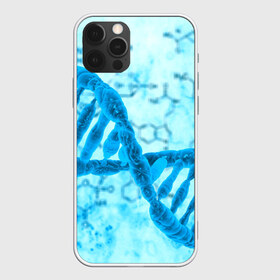 Чехол для iPhone 12 Pro Max с принтом ДНК в Курске, Силикон |  | абстракция | биология | днк | молекула | синяя.цепочка | формула