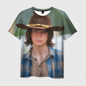 Мужская футболка 3D с принтом Карл в Курске, 100% полиэфир | прямой крой, круглый вырез горловины, длина до линии бедер | walking dead | апокалипсис | зомби | карл | ходячие мертвецы
