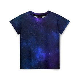 Детская футболка 3D с принтом Звёздное небо в Курске, 100% гипоаллергенный полиэфир | прямой крой, круглый вырез горловины, длина до линии бедер, чуть спущенное плечо, ткань немного тянется | Тематика изображения на принте: вселенная | галактика | звёзды | камета | космос | метеориты | метеоры | небо | ночь | солнечная система