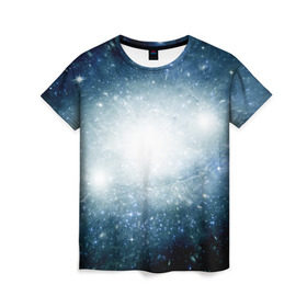Женская футболка 3D с принтом Центр Вселенной в Курске, 100% полиэфир ( синтетическое хлопкоподобное полотно) | прямой крой, круглый вырез горловины, длина до линии бедер | вселенная | галактика | звёзды | комета | космос | метеориты | метеоры | млечный путь | планеты | солнечная система