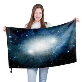 Флаг 3D с принтом Центр Вселенной в Курске, 100% полиэстер | плотность ткани — 95 г/м2, размер — 67 х 109 см. Принт наносится с одной стороны | вселенная | галактика | звёзды | комета | космос | метеориты | метеоры | млечный путь | планеты | солнечная система