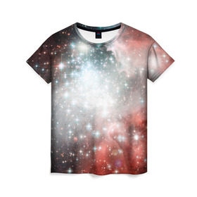 Женская футболка 3D с принтом Космические красоты в Курске, 100% полиэфир ( синтетическое хлопкоподобное полотно) | прямой крой, круглый вырез горловины, длина до линии бедер | вселенная | галактика | звезды | планеты | туманность