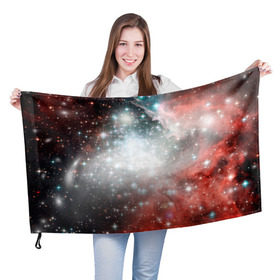 Флаг 3D с принтом Космические красоты в Курске, 100% полиэстер | плотность ткани — 95 г/м2, размер — 67 х 109 см. Принт наносится с одной стороны | вселенная | галактика | звезды | планеты | туманность