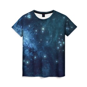 Женская футболка 3D с принтом Слияние галактик в Курске, 100% полиэфир ( синтетическое хлопкоподобное полотно) | прямой крой, круглый вырез горловины, длина до линии бедер | вселенная | галактика | звёзды | комета | космос | метеориты | метеоры | созвездия