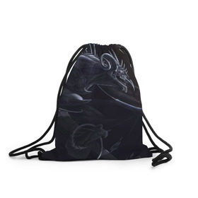 Рюкзак-мешок 3D с принтом Горгулья в Курске, 100% полиэстер | плотность ткани — 200 г/м2, размер — 35 х 45 см; лямки — толстые шнурки, застежка на шнуровке, без карманов и подкладки | горгулья | демон | дьявол | тьма | черная