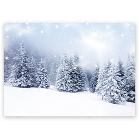 Поздравительная открытка с принтом Зимняя пора в Курске, 100% бумага | плотность бумаги 280 г/м2, матовая, на обратной стороне линовка и место для марки
 | вьюга | горы | зима | лес | метель | мороз | пейзаж | пурга | снег | снегопад | сосулька | стужа | сугроб | холод