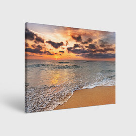 Холст прямоугольный с принтом Огненный закат в Курске, 100% ПВХ |  | Тематика изображения на принте: закат | море | небо | океан | рассвет