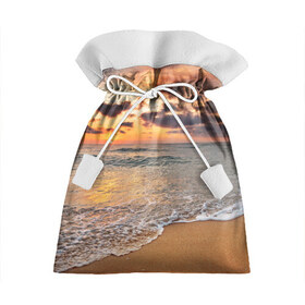 Подарочный 3D мешок с принтом Огненный закат в Курске, 100% полиэстер | Размер: 29*39 см | Тематика изображения на принте: закат | море | небо | океан | рассвет