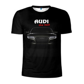 Мужская футболка 3D спортивная с принтом AUDI the best в Курске, 100% полиэстер с улучшенными характеристиками | приталенный силуэт, круглая горловина, широкие плечи, сужается к линии бедра | Тематика изображения на принте: audi | авто | автомобиль | ауди