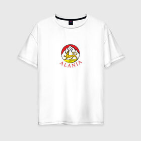 Женская футболка хлопок Oversize с принтом Аллон в Курске, 100% хлопок | свободный крой, круглый ворот, спущенный рукав, длина до линии бедер
 | алания | северная осетия алания