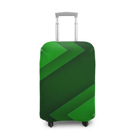 Чехол для чемодана 3D с принтом Зелёные стрелы в Курске, 86% полиэфир, 14% спандекс | двустороннее нанесение принта, прорези для ручек и колес | геометрия | зеленый | полосы
