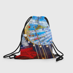 Рюкзак-мешок 3D с принтом Эйфелева башня в Курске, 100% полиэстер | плотность ткани — 200 г/м2, размер — 35 х 45 см; лямки — толстые шнурки, застежка на шнуровке, без карманов и подкладки | 