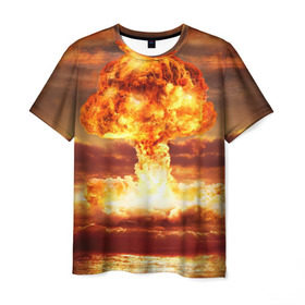 Мужская футболка 3D с принтом Атомный взрыв в Курске, 100% полиэфир | прямой крой, круглый вырез горловины, длина до линии бедер | Тематика изображения на принте: агрессия | атомный взрыв | водородная бомба | вспышка | гриб | огонь | пламя | ударная волна | уничтожение | урон | ядерный удар