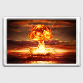 Магнит 45*70 с принтом Атомный взрыв в Курске, Пластик | Размер: 78*52 мм; Размер печати: 70*45 | агрессия | атомный взрыв | водородная бомба | вспышка | гриб | огонь | пламя | ударная волна | уничтожение | урон | ядерный удар