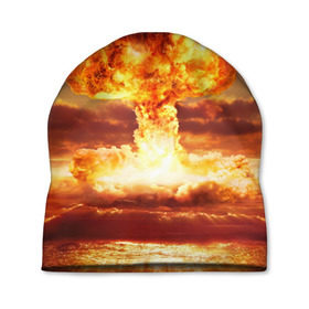 Шапка 3D с принтом Атомный взрыв в Курске, 100% полиэстер | универсальный размер, печать по всей поверхности изделия | агрессия | атомный взрыв | водородная бомба | вспышка | гриб | огонь | пламя | ударная волна | уничтожение | урон | ядерный удар