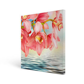 Холст квадратный с принтом Цветы над водой в Курске, 100% ПВХ |  | букет | вода | душистый аромат | озеро | приятный запах | пруд | растение | цветок | цветы