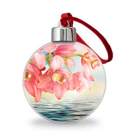 Ёлочный шар с принтом Цветы над водой в Курске, Пластик | Диаметр: 77 мм | букет | вода | душистый аромат | озеро | приятный запах | пруд | растение | цветок | цветы