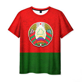 Мужская футболка 3D с принтом Белоруссия в Курске, 100% полиэфир | прямой крой, круглый вырез горловины, длина до линии бедер | беларус | беларусь | белорус | белоруссия | белорусский | национальный | нация | флаг | флаги
