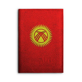 Обложка для автодокументов с принтом Киргизия в Курске, натуральная кожа |  размер 19,9*13 см; внутри 4 больших “конверта” для документов и один маленький отдел — туда идеально встанут права | Тематика изображения на принте: киргиз | киргизия | киргизский | кыргызстан | национальный | нация | флаг | флаги