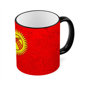 Кружка 3D с принтом Киргизия в Курске, керамика | ёмкость 330 мл | Тематика изображения на принте: киргиз | киргизия | киргизский | кыргызстан | национальный | нация | флаг | флаги