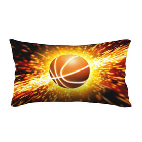 Подушка 3D антистресс с принтом Баскетбольный мяч в Курске, наволочка — 100% полиэстер, наполнитель — вспененный полистирол | состоит из подушки и наволочки на молнии | взрыв | искры | огонь | пламя