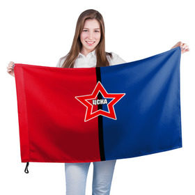 Флаг 3D с принтом ЦСКА в Курске, 100% полиэстер | плотность ткани — 95 г/м2, размер — 67 х 109 см. Принт наносится с одной стороны | премьер лига | рфпл | футбол | цска