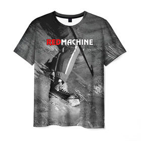 Мужская футболка 3D с принтом Red maсhine в Курске, 100% полиэфир | прямой крой, круглый вырез горловины, длина до линии бедер | red machine | красная машина | сборная россии | хоккей
