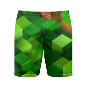 Мужские шорты 3D спортивные с принтом Minecraft в Курске,  |  | green | зеленый