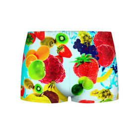 Мужские трусы 3D с принтом Коктейль в Курске, 50% хлопок, 50% полиэстер | классическая посадка, на поясе мягкая тканевая резинка | Тематика изображения на принте: лето | фрукты | цветной | ягоды | яркий