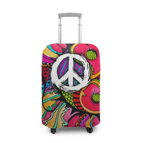Чехол для чемодана 3D с принтом Хиппи 2 в Курске, 86% полиэфир, 14% спандекс | двустороннее нанесение принта, прорези для ручек и колес | hippie | peace | пацифик | хиппи