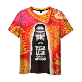 Мужская футболка 3D с принтом Хиппи 5 в Курске, 100% полиэфир | прямой крой, круглый вырез горловины, длина до линии бедер | hippie | peace | пацифик | хиппи