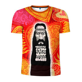 Мужская футболка 3D спортивная с принтом Хиппи 5 в Курске, 100% полиэстер с улучшенными характеристиками | приталенный силуэт, круглая горловина, широкие плечи, сужается к линии бедра | Тематика изображения на принте: hippie | peace | пацифик | хиппи
