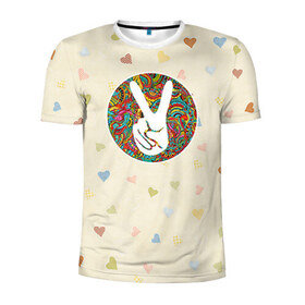 Мужская футболка 3D спортивная с принтом Хиппи 6 в Курске, 100% полиэстер с улучшенными характеристиками | приталенный силуэт, круглая горловина, широкие плечи, сужается к линии бедра | hippie | peace | пацифик | хиппи