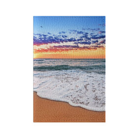 Обложка для паспорта матовая кожа с принтом Красивый закат в Курске, натуральная матовая кожа | размер 19,3 х 13,7 см; прозрачные пластиковые крепления | sunrise | sunset | волна | жара | закат | зной | красота | лето | море | океан | отдых | пена | песок | пляж | прибой | прилив | природа | рассвет | солнце