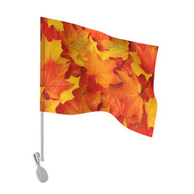 Флаг для автомобиля с принтом Кленовые листья в Курске, 100% полиэстер | Размер: 30*21 см | дары осени | жёлтый | золотой | клён | краски | красный | красота | листва | листья | наряд | оранжевый | осень | покров | природа
