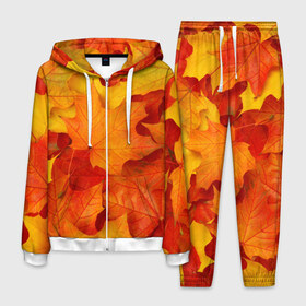 Мужской костюм 3D с принтом Кленовые листья в Курске, 100% полиэстер | Манжеты и пояс оформлены тканевой резинкой, двухслойный капюшон со шнурком для регулировки, карманы спереди | дары осени | жёлтый | золотой | клён | краски | красный | красота | листва | листья | наряд | оранжевый | осень | покров | природа