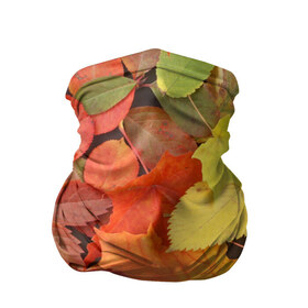 Бандана-труба 3D с принтом Осенние листья в Курске, 100% полиэстер, ткань с особыми свойствами — Activecool | плотность 150‒180 г/м2; хорошо тянется, но сохраняет форму | жёлтый | красный | листва | оранжевый | осень