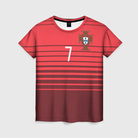 Женская футболка 3D с принтом Роналду сборная Португалии в Курске, 100% полиэфир ( синтетическое хлопкоподобное полотно) | прямой крой, круглый вырез горловины, длина до линии бедер | cr7 | euro | real | ronaldo | евро | португалия | реал | роналдо