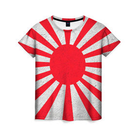 Женская футболка 3D с принтом Япония в Курске, 100% полиэфир ( синтетическое хлопкоподобное полотно) | прямой крой, круглый вырез горловины, длина до линии бедер | country | japan | государство | страна | флаг | флаги | япония
