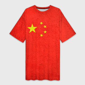 Платье-футболка 3D с принтом Китай в Курске,  |  | china | country | государство | китай | кнр | страна | флаг | флаги