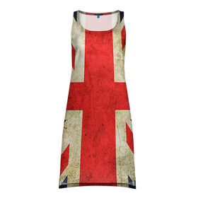 Платье-майка 3D с принтом Великобритания в Курске, 100% полиэстер | полуприлегающий силуэт, широкие бретели, круглый вырез горловины, удлиненный подол сзади. | great britain | the united kingdom of great britain | британия | великая британия | великобритания | государство | соединённое королевство | страна | флаг | флаги
