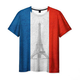 Мужская футболка 3D с принтом Франция в Курске, 100% полиэфир | прямой крой, круглый вырез горловины, длина до линии бедер | country | france | государство | страна | флаг | флаги | франция