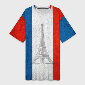 Платье-футболка 3D с принтом Франция в Курске,  |  | country | france | государство | страна | флаг | флаги | франция