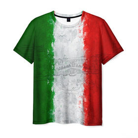 Мужская футболка 3D с принтом Италия в Курске, 100% полиэфир | прямой крой, круглый вырез горловины, длина до линии бедер | country | italy | государство | италия | страна | флаг | флаги