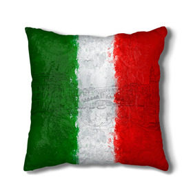 Подушка 3D с принтом Италия в Курске, наволочка – 100% полиэстер, наполнитель – холлофайбер (легкий наполнитель, не вызывает аллергию). | состоит из подушки и наволочки. Наволочка на молнии, легко снимается для стирки | country | italy | государство | италия | страна | флаг | флаги