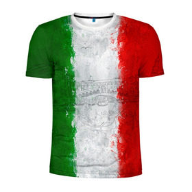Мужская футболка 3D спортивная с принтом Италия в Курске, 100% полиэстер с улучшенными характеристиками | приталенный силуэт, круглая горловина, широкие плечи, сужается к линии бедра | country | italy | государство | италия | страна | флаг | флаги