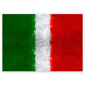 Поздравительная открытка с принтом Италия в Курске, 100% бумага | плотность бумаги 280 г/м2, матовая, на обратной стороне линовка и место для марки
 | country | italy | государство | италия | страна | флаг | флаги