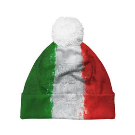 Шапка 3D c помпоном с принтом Италия в Курске, 100% полиэстер | универсальный размер, печать по всей поверхности изделия | country | italy | государство | италия | страна | флаг | флаги